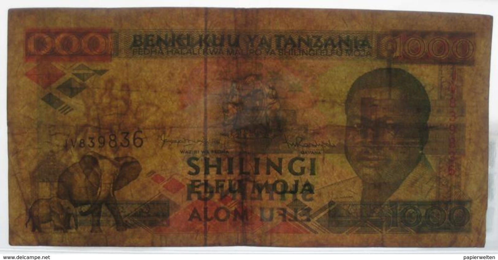 1000 / Elfu Moja Shilingi ND (WPM 27c) - Tanzanie