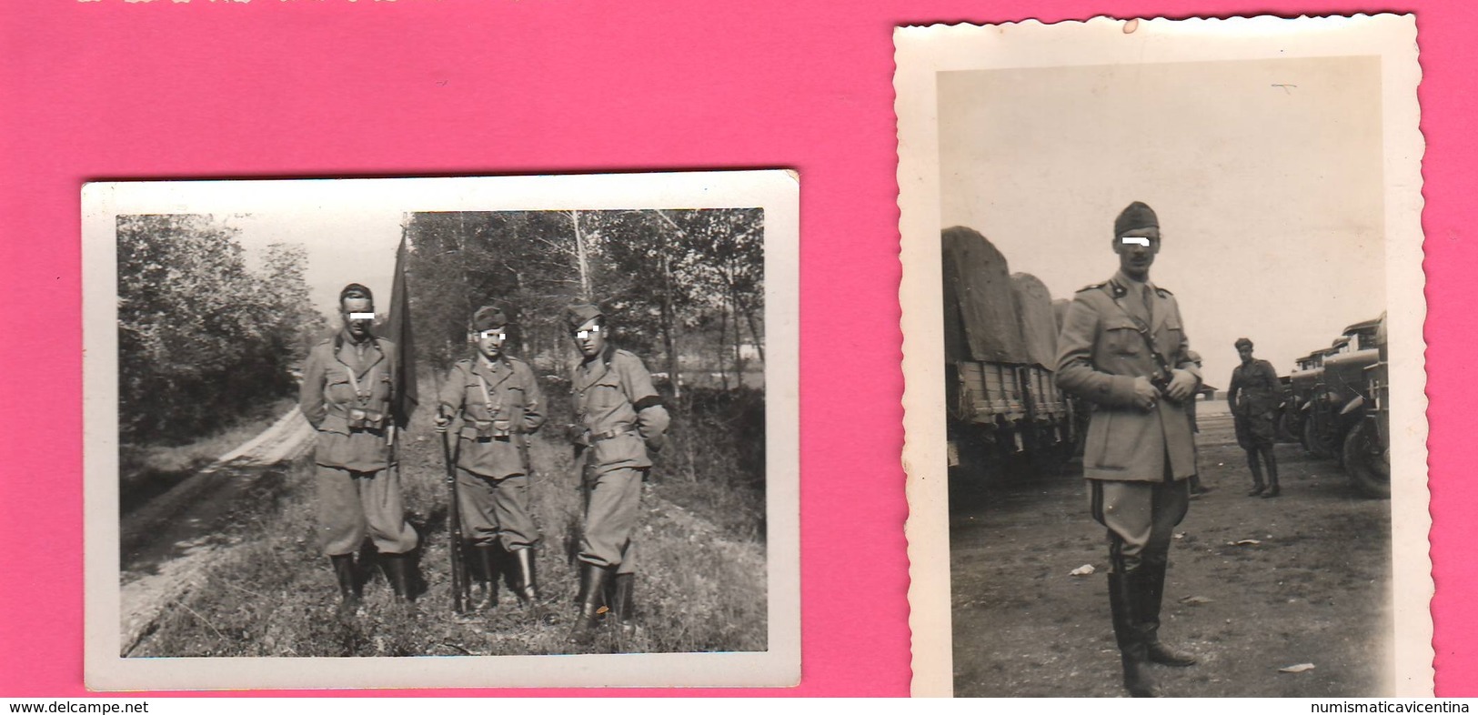 Foto Di Posa Militari Fanteria Italian Soldiers E  Camions - Guerra, Militari