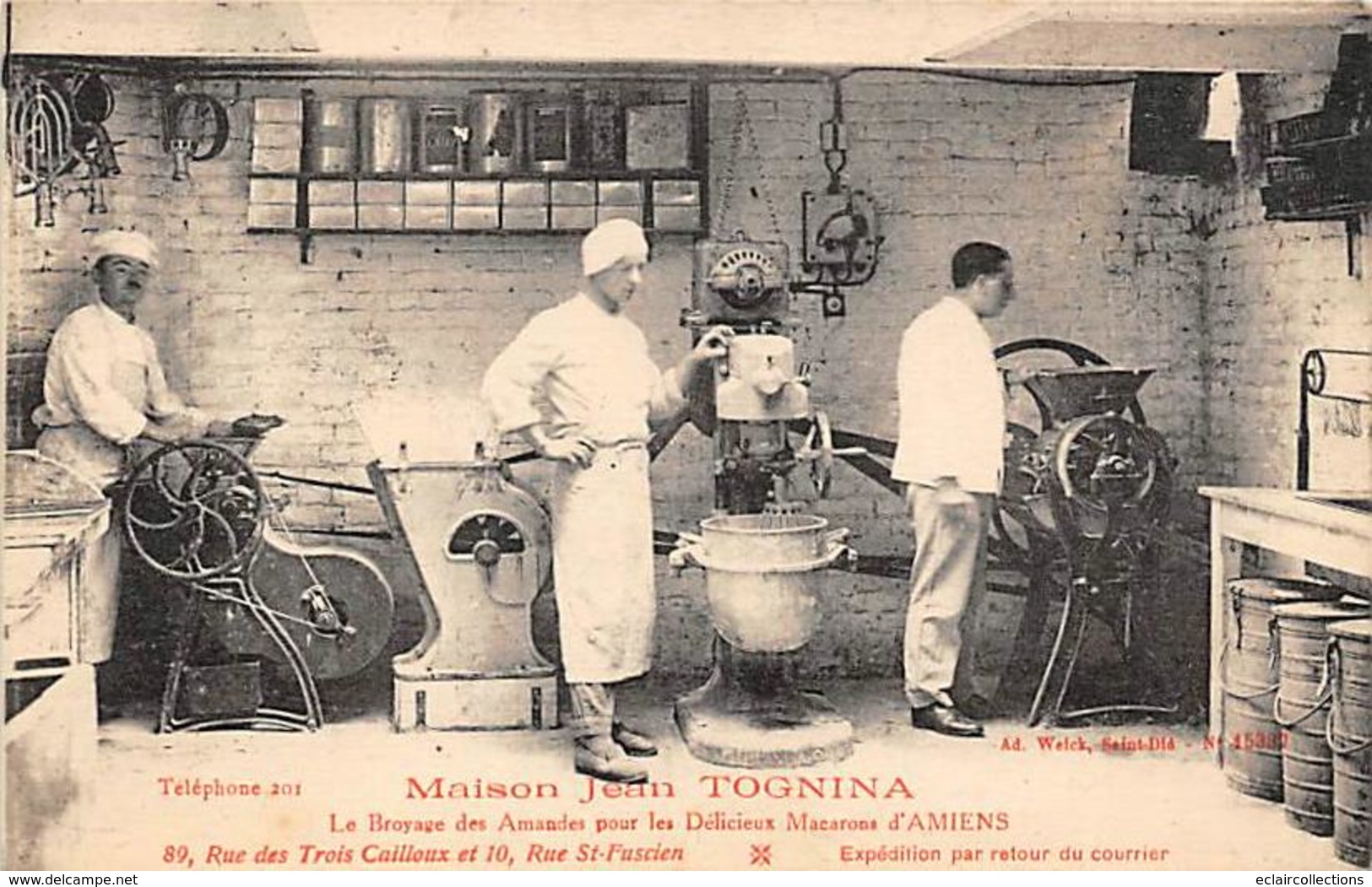 Amiens    80         Maison Tognina Fabrique De Macarons       (voir Scan) - Amiens