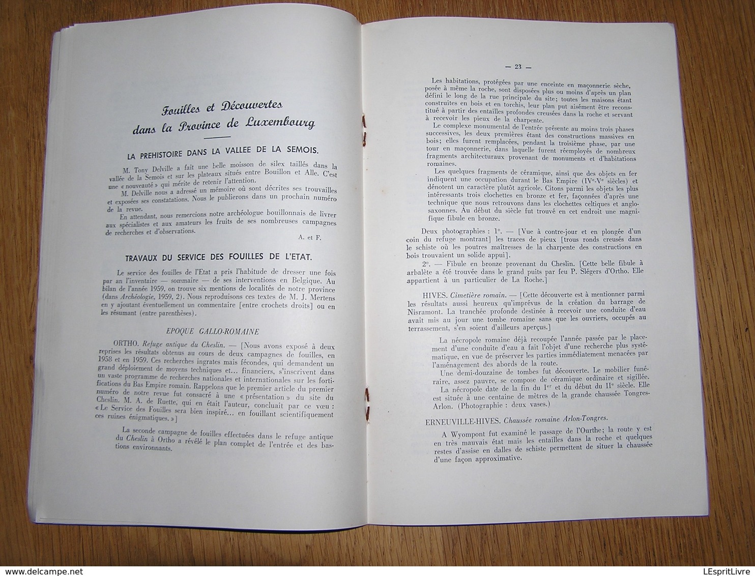 ARDENNE ET FAMENNE N° 1 / 1960 Régionalisme Archéologie Saint Hubert La Roche en Ardenne Meule Salm Petite Bomal Semois