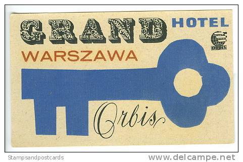 Etiquette Valise Grand Hotel Orbis Warsovie Pologne  Luggage Label Warsaw Poland - Etiquettes D'hotels