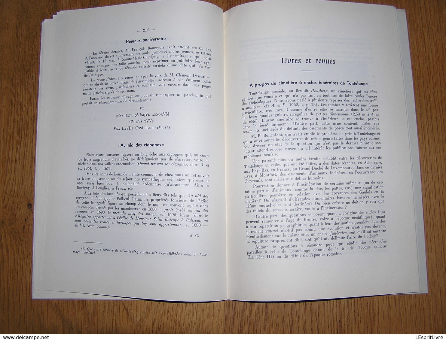 ARDENNE ET FAMENNE N° 4 Année 1966 Régionalisme Lavaux Hives Burtonville Salm Herlenvaliana Hamerenne Pierre à Marier