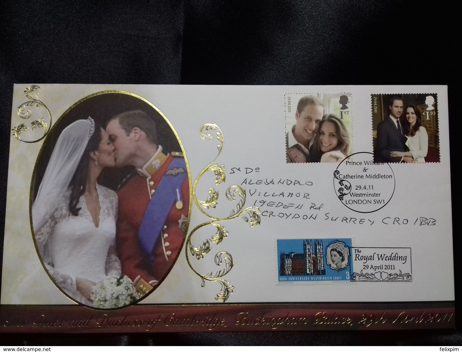 Sobre FDC Prince William & Catherine Middleton 29 Abril 2011. Westminster. LONDON SW1. The Royal Wedding - 2011-2020 Ediciones Decimales