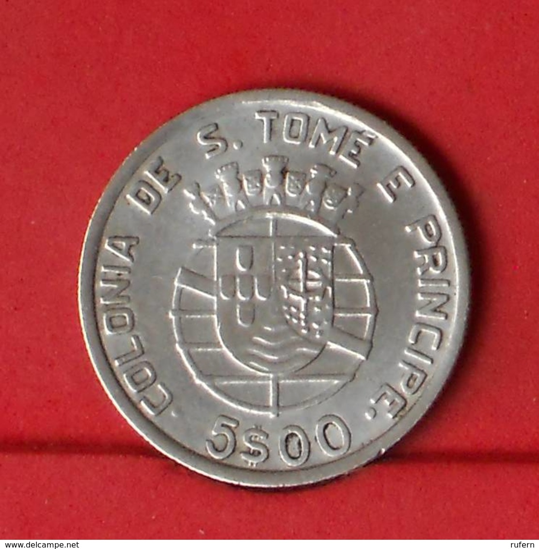 SAINT THOMAS Y PRINCIPE 5 ESCUDOS 1939 - 7 GRS - 0,650 SILVER   KM# 6 - (Nº26414) - São Tomé Und Príncipe