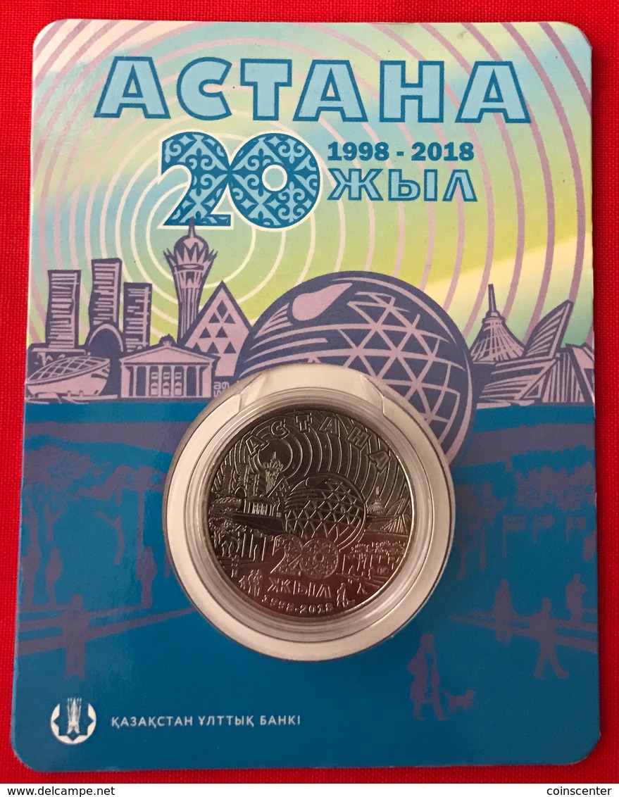 Kazakhstan 100 Tenge 2018 "20 Years Of Astana" CoinCard UNC - Kazakhstan