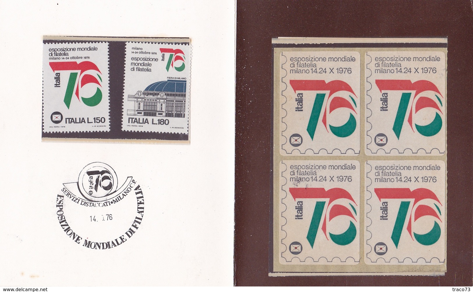 PICCOLO FOLDER / Esposizione Mondiale Di Filatelia _ Milano 12-24/10/1976 - Folder