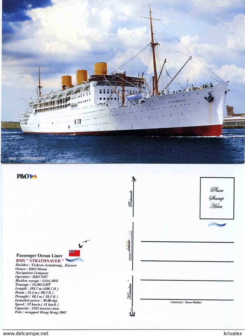 Ship Postcards - Passenger   Ship : " Strathnaver "     Read Description - Other & Unclassified