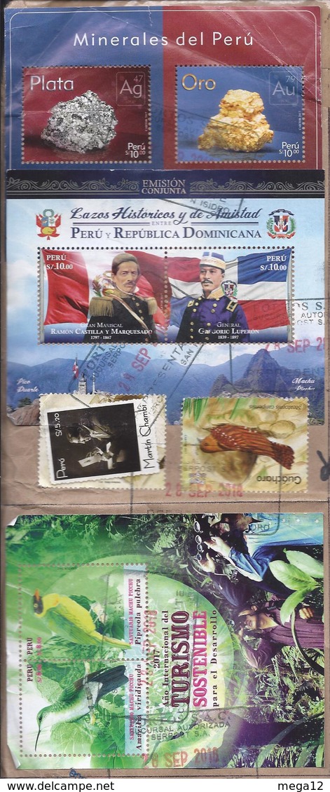 Peru Selection Of Modern Used Stamps On Paper. Peru Gestempelt Neuheiten. - Pérou