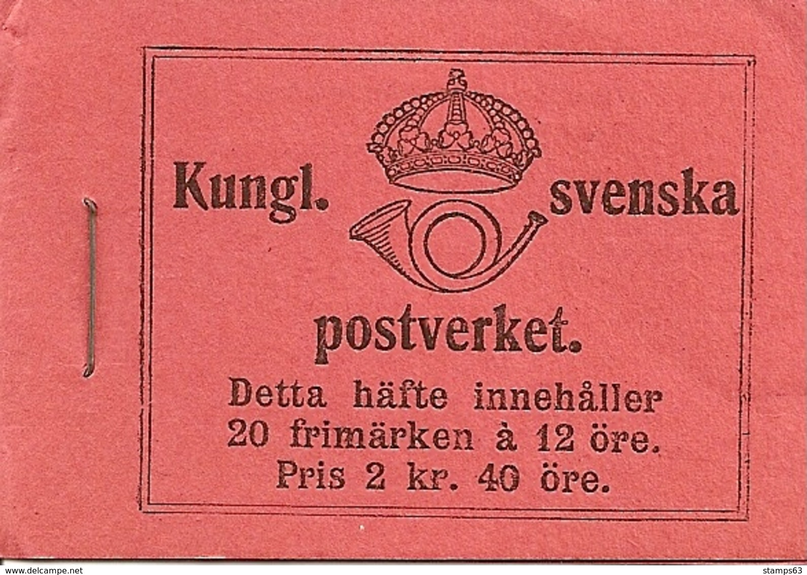 SWEDEN, 1918, Booklet 10 R (Facit), Mi 72, Gustav V, Normal - 1904-50