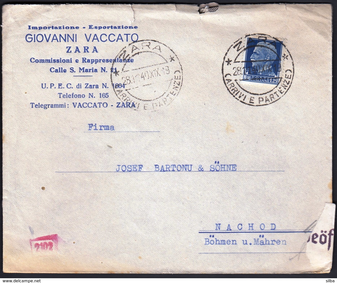 Croatia Zadar Zara 1940 / WWII / CENSORSHIP - ZENSUR / Oberkommando Der Wehrmacht Geöffnet - Croatia
