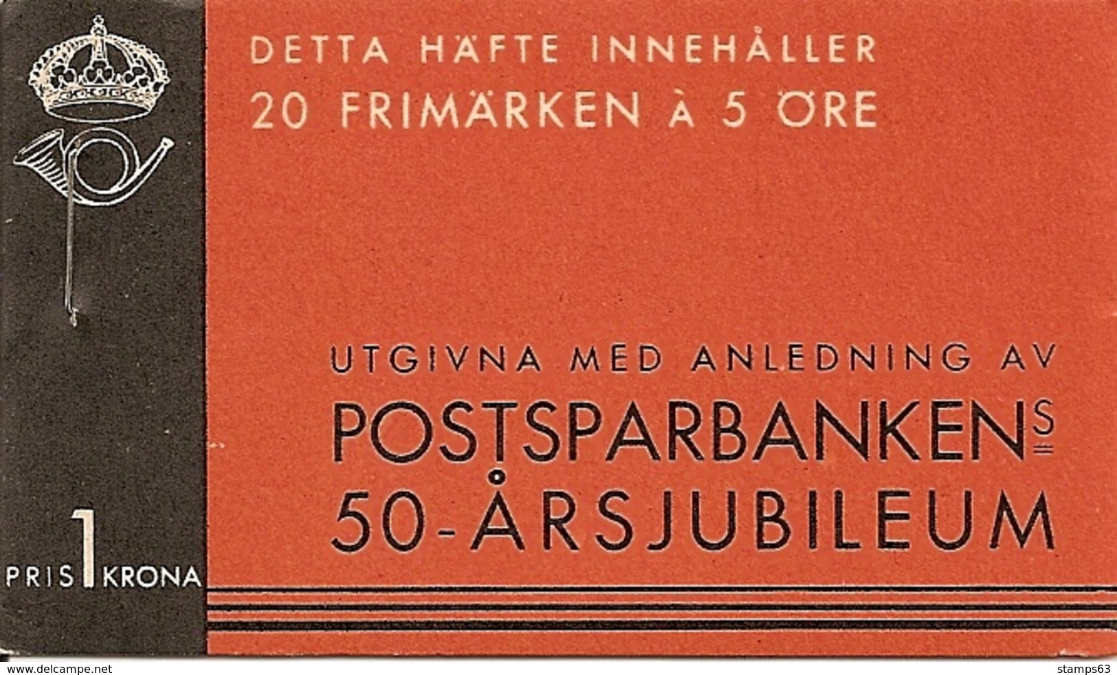 SWEDEN, 1933, Booklet 25 II (Facit), Mi 220 II, Postal Savings Bank - 1904-50