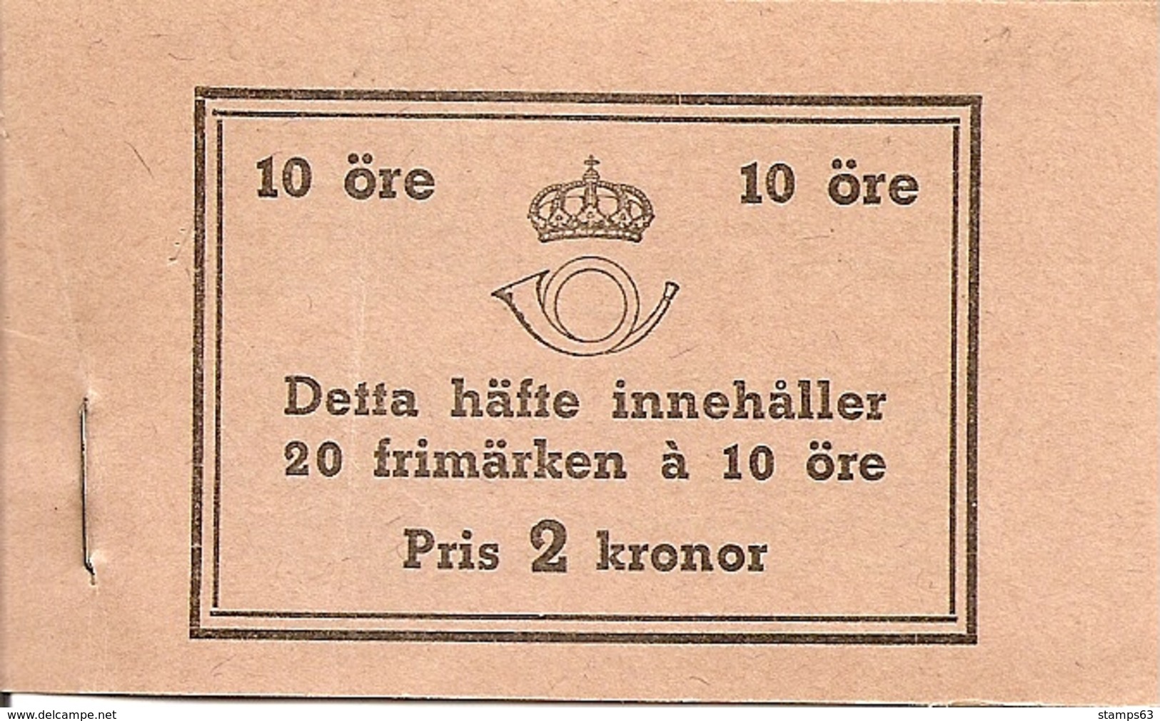 SWEDEN, 1939, Booklet 39 (Facit), Mi 251, Gustav V 10 öre - 1904-50