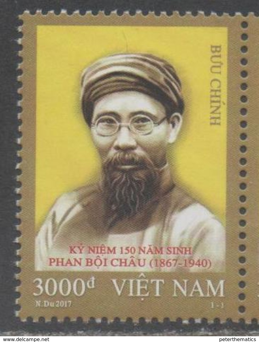 VIETNAM, 2017, MNH, HISTORICAL FIGURES, PHAN BOI CHAU, VIETNAMESE NATIONALISM,1v - Other & Unclassified