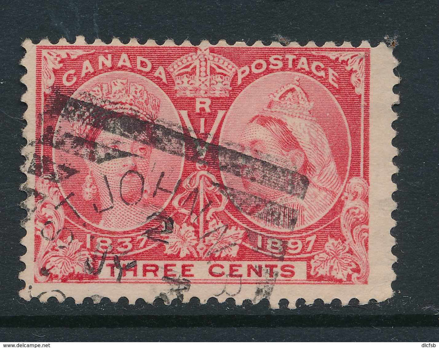 CANADA, 1897 3c Jubilee Postmark Squared Circle ST JOHN N.B. - Gebruikt