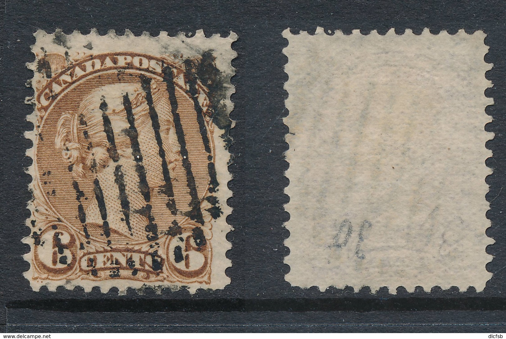 CANADA, 1870 6c Yellow-brown (thin Paper),Montreal Print, SG86, Cat £23 - Gebruikt