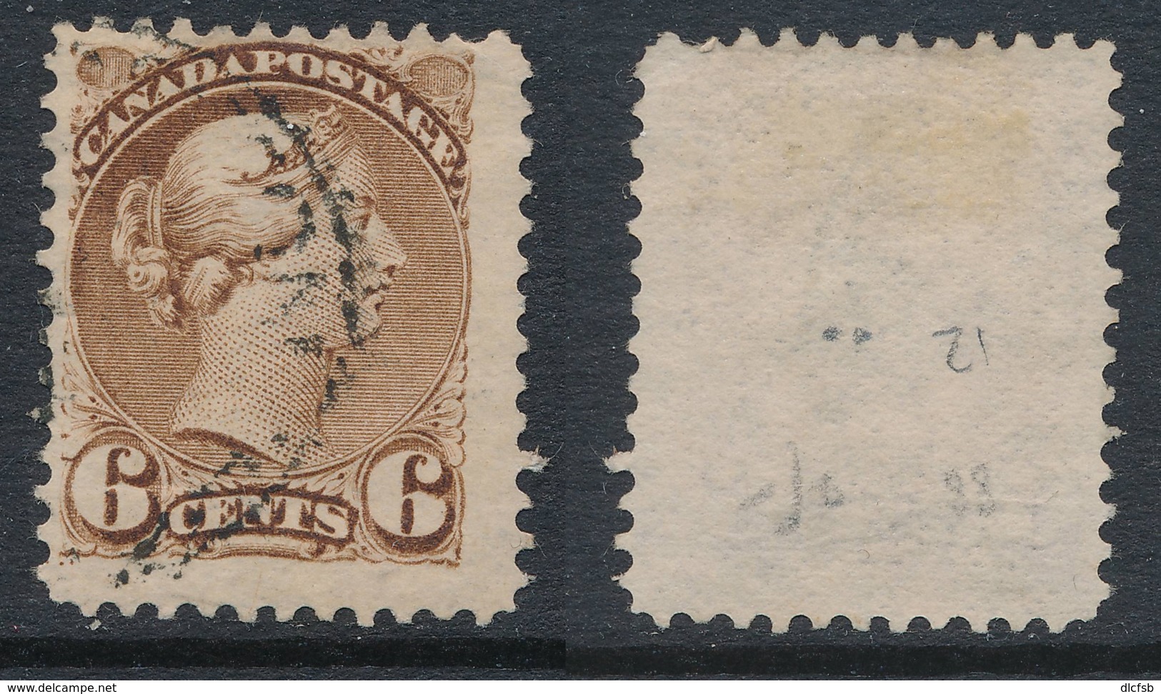 CANADA, 1870 6c Yellow-brown (thin Paper),Montreal Print, SG86, Cat £23 - Usados