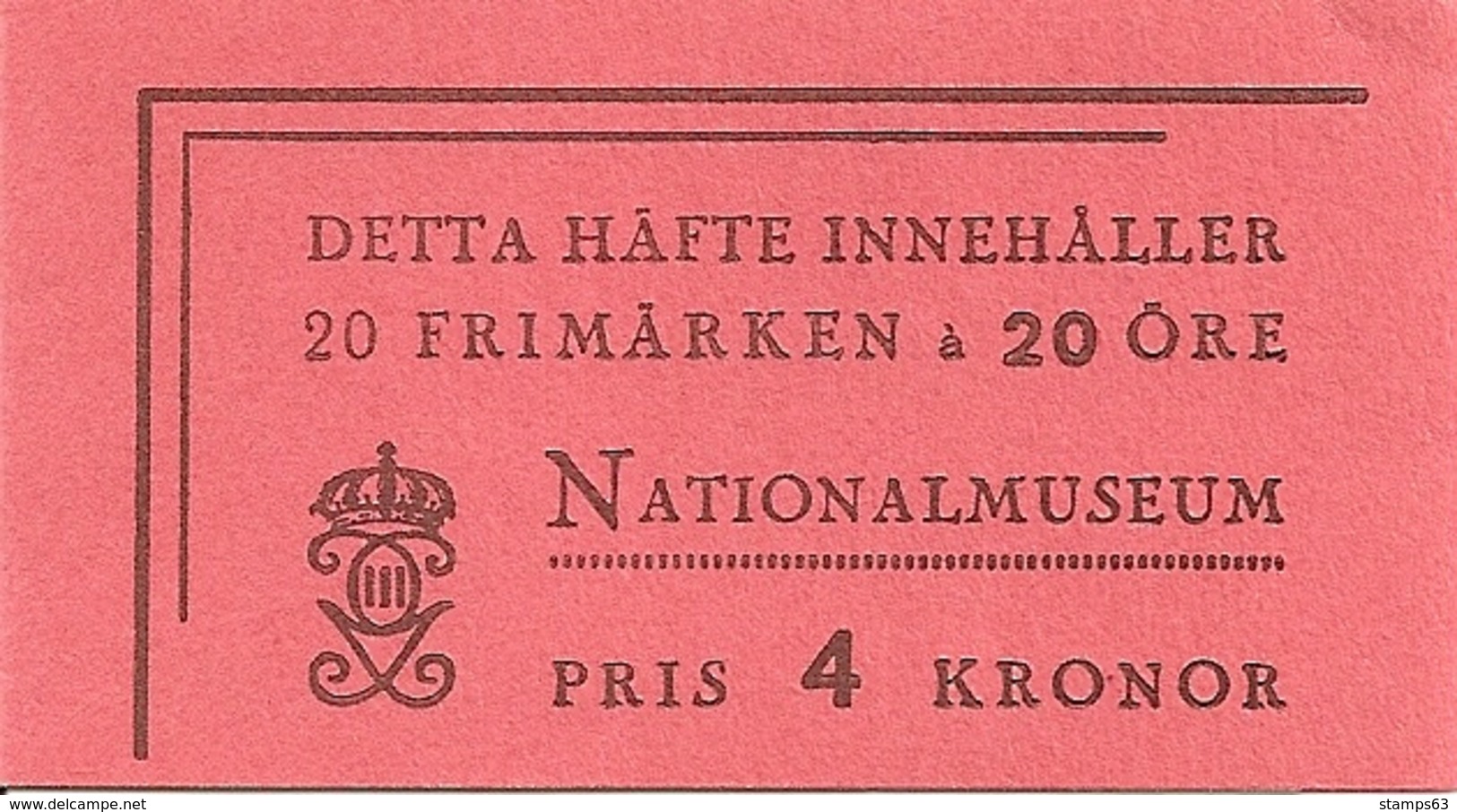 SWEDEN, 1942, Booklet 62 (Facit), Mi 291, National Museum, 150 Y - 1904-50