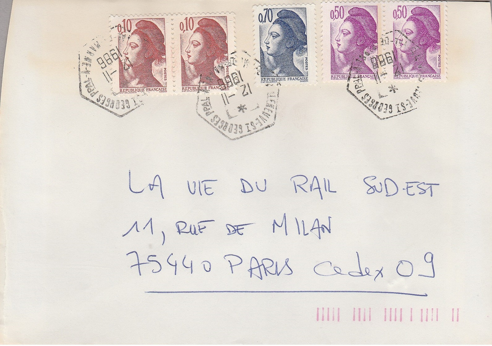 LSC 1986 - Cachet  Hexagonal - Villeneuve St Georges (Val De Marne) - Cachets Manuels