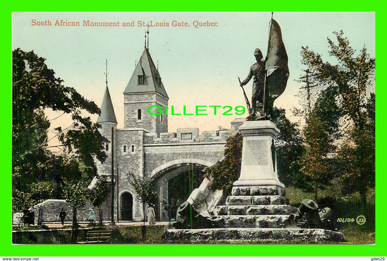 QUÉBEC - SOUTH AFRICAN MONUMENT & ST LOUIS GATE - ANIMATED - THE VALENTINE & SONS - - Québec – Les Portes