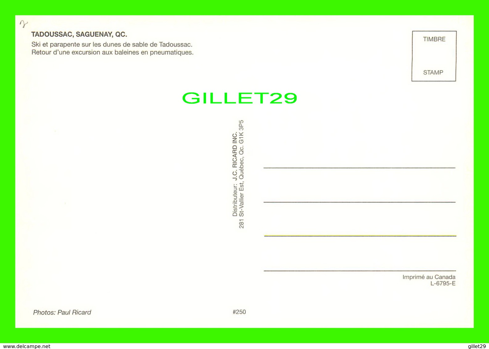 TADOUSSAC, QUÉBEC - 4 MULTIVUES - J.C. RICARD INC - PHOTO PAUL RICARD - - Saguenay