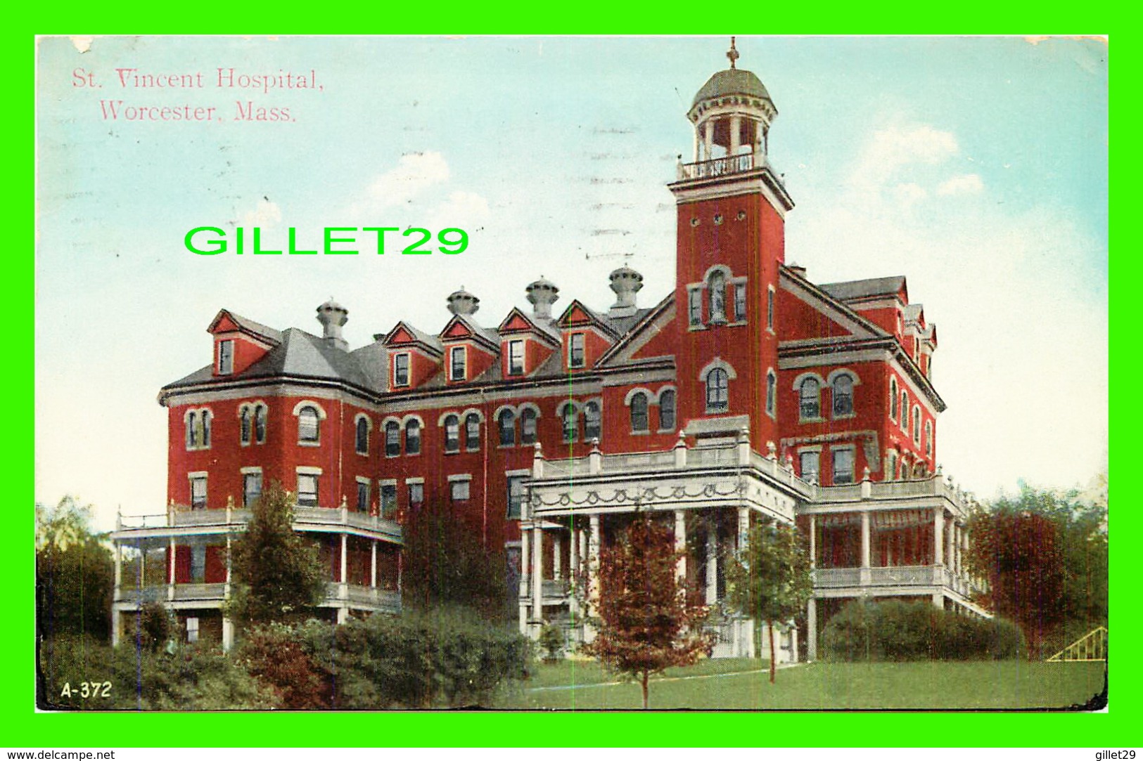 WORCESTER, MA - ST VINCENT HOSPITAL - TRAVEL IN 1916 -  MASON BROS & CO - - Worcester