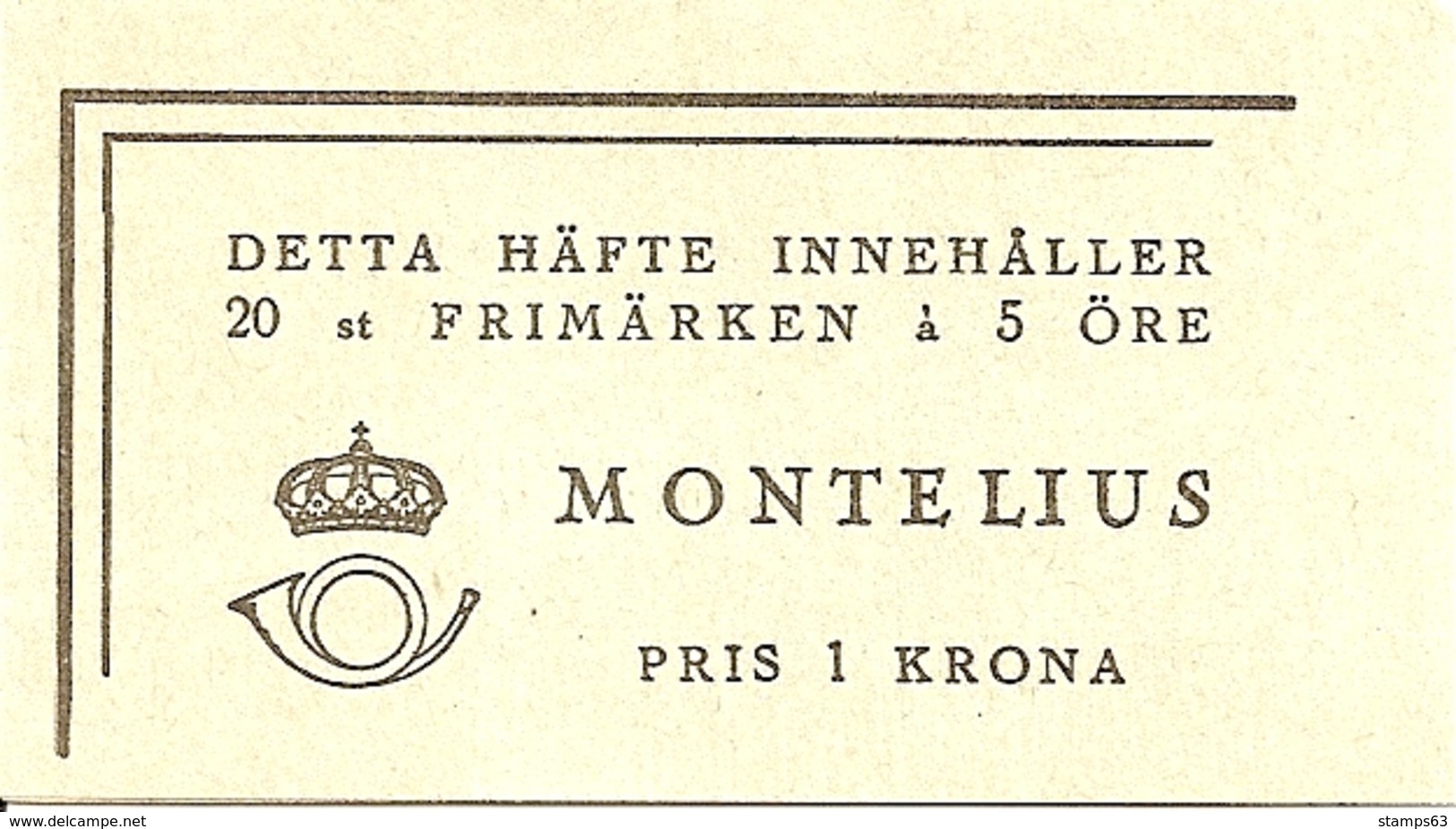 SWEDEN, 1943, Booklet 67 (Facit), Mi 302, Montelius, Archeologist - 1904-50