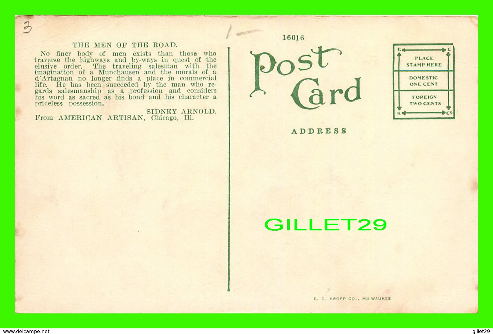 WORCESTER, MA - ALL ROADS LEAD TO THE BANCROFT - SIDNEY ARNOLD -  E. C. KROPP CO - - Worcester