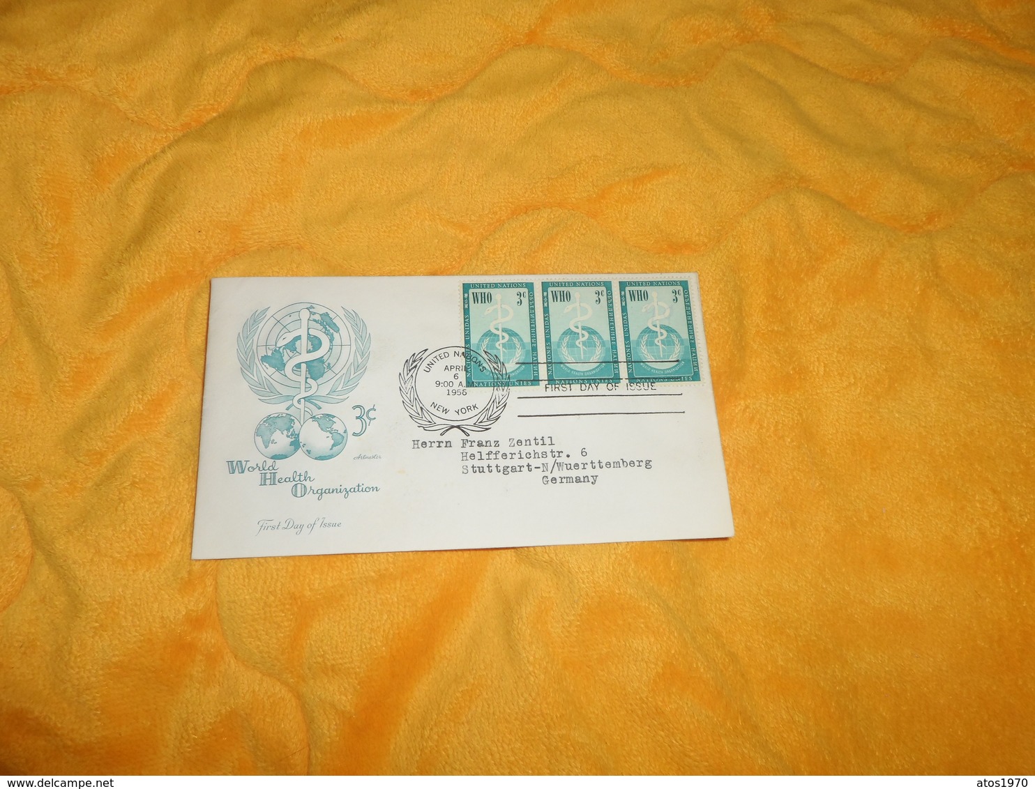 ENVELOPPE FDC WORLD HEALTH ORGANIZATION / CACHETS UNITED NATIONS NEW YORK DE 1956../ CACHETS + TIMBRE.. - Used Stamps