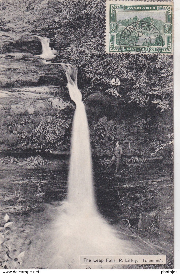 Post Card  :Tasmania (Australia)   The Leap Falls  R Liffey     Stamp 1907 - Autres & Non Classés