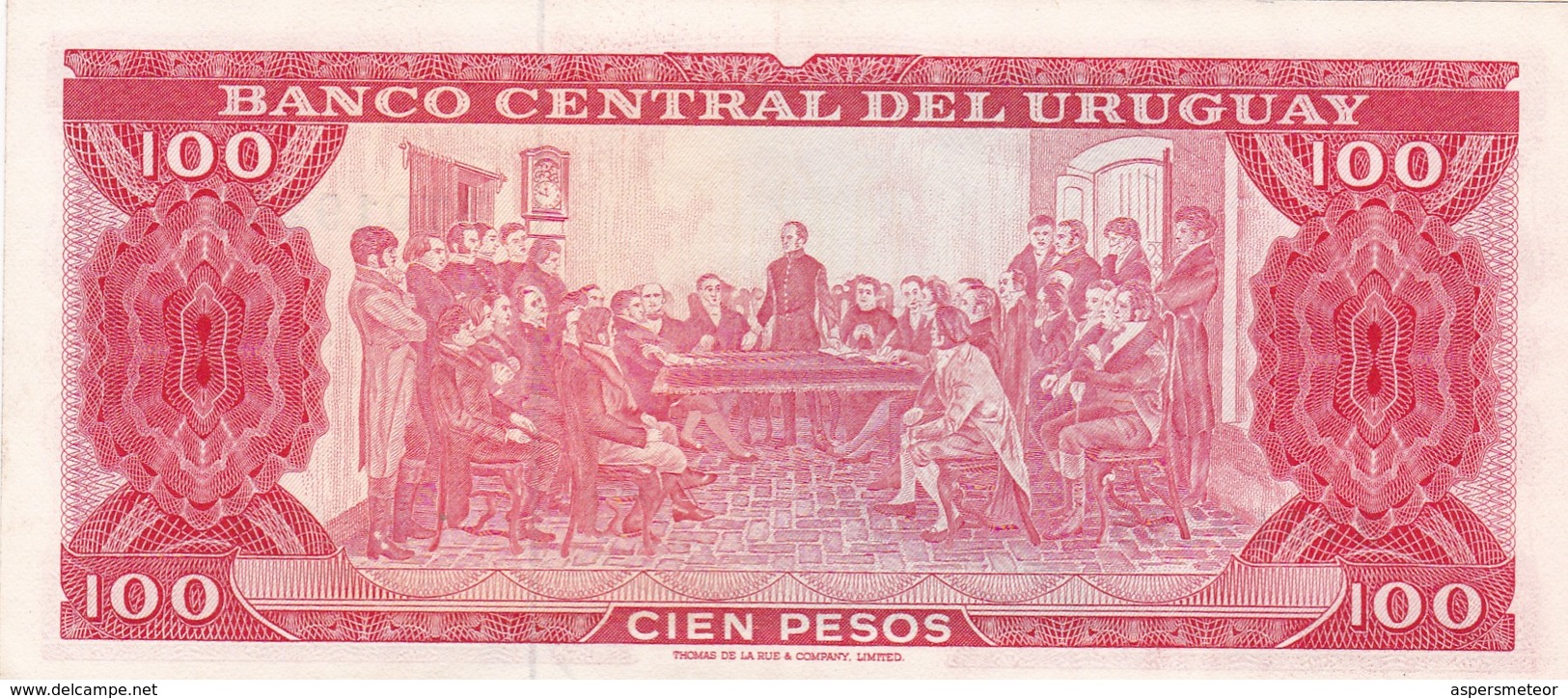 CIEN PESOS, SERIE A. URUGUAY. CIRCA 1970s-BILLETE BANKNOTE BILLET-BLEUP - Uruguay