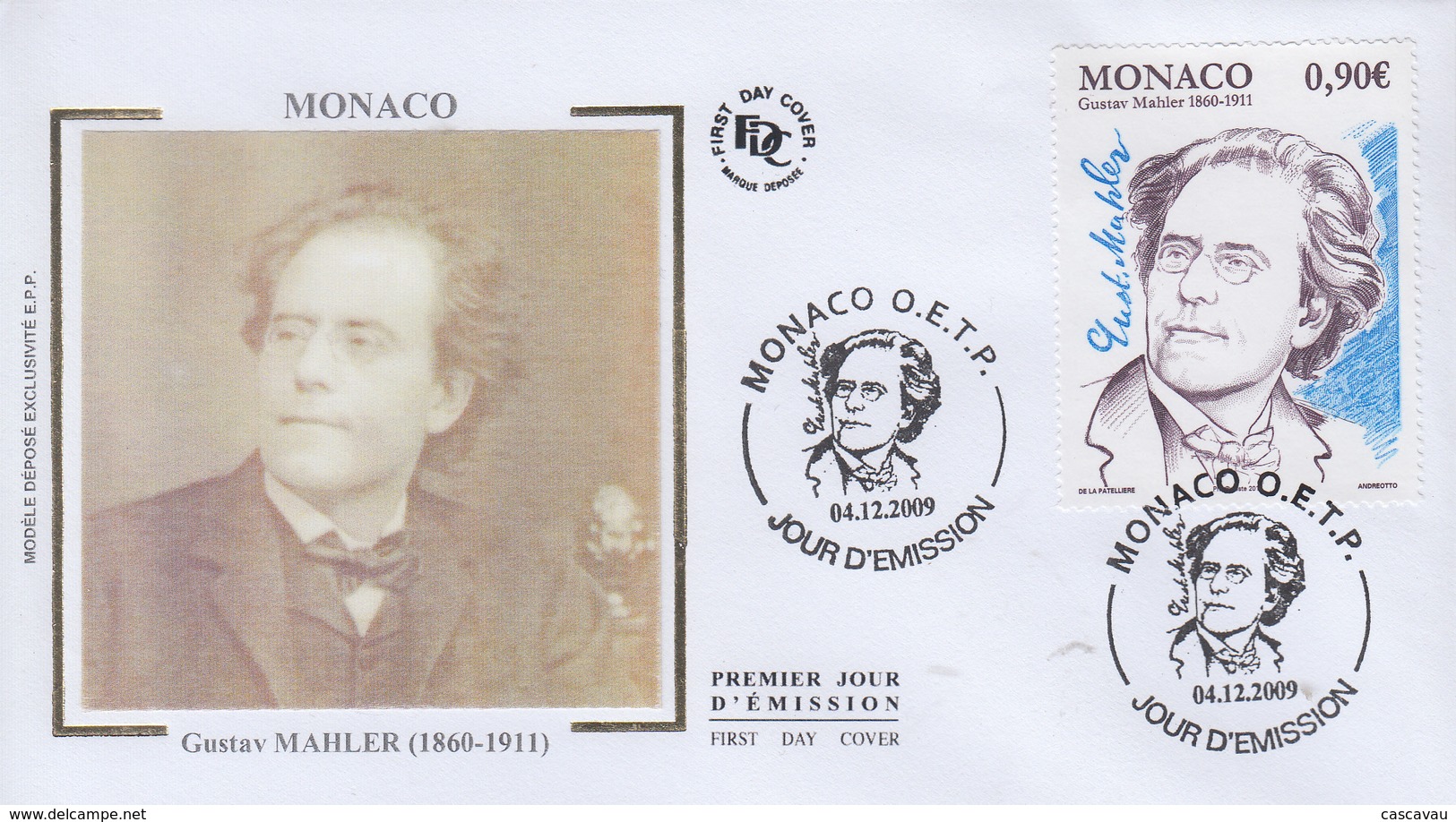 Enveloppe  FDC  1er   Jour   MONACO     Gustav   MAHLER   2011 - Musik