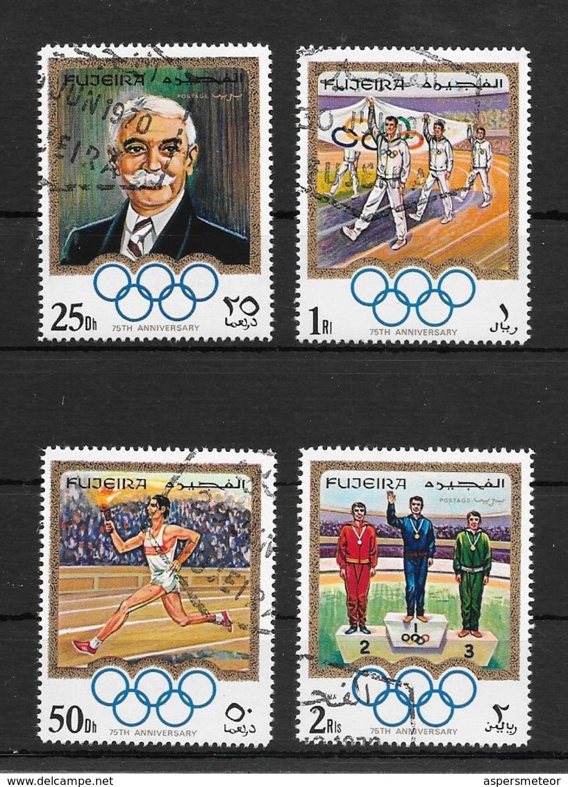 EMIRATO DE FUJEIRA AN 1970 OLYMPIADES 75TH ANNIVERSAIRE PIERRE DE COUBERTIN ET AUTRES COMPLETE SET OBLITERE - Fujeira