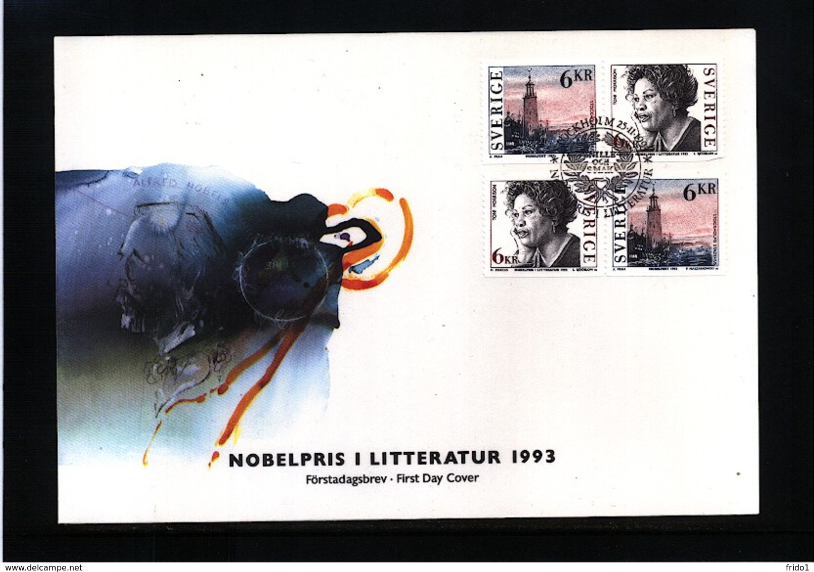 Sweden 1993 Nobel Prize Laureats - Literature FDC - Nobel Prize Laureates