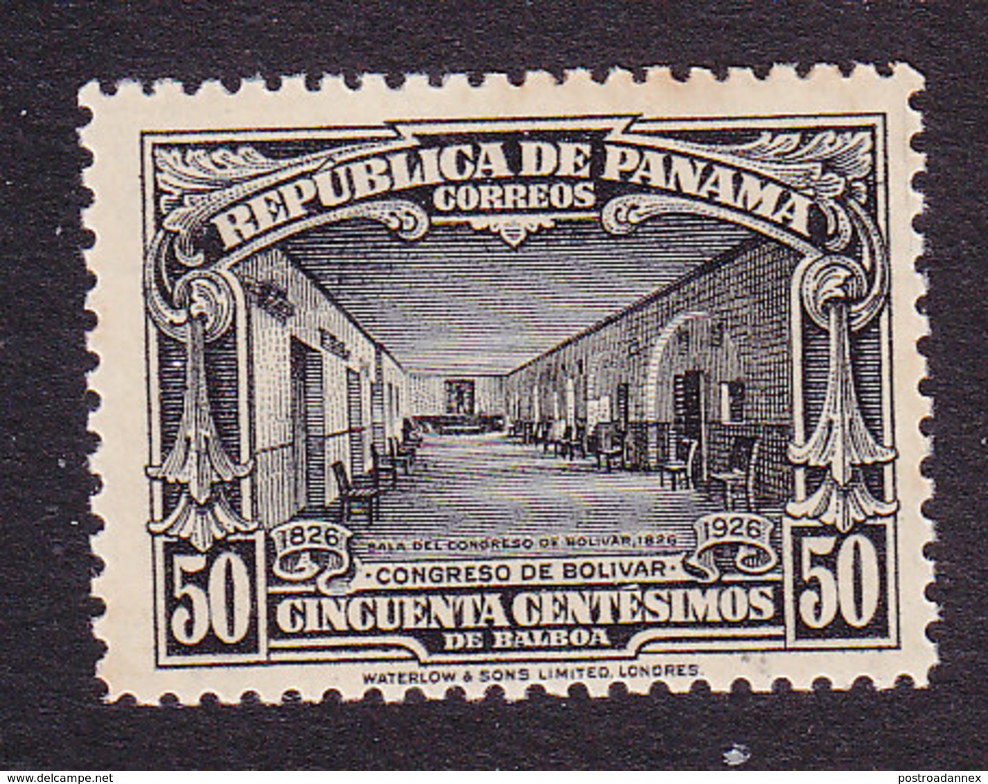 Panama, Scott #255, Mint Hinged, Bolivar Hall, Issued 1926 - Panama