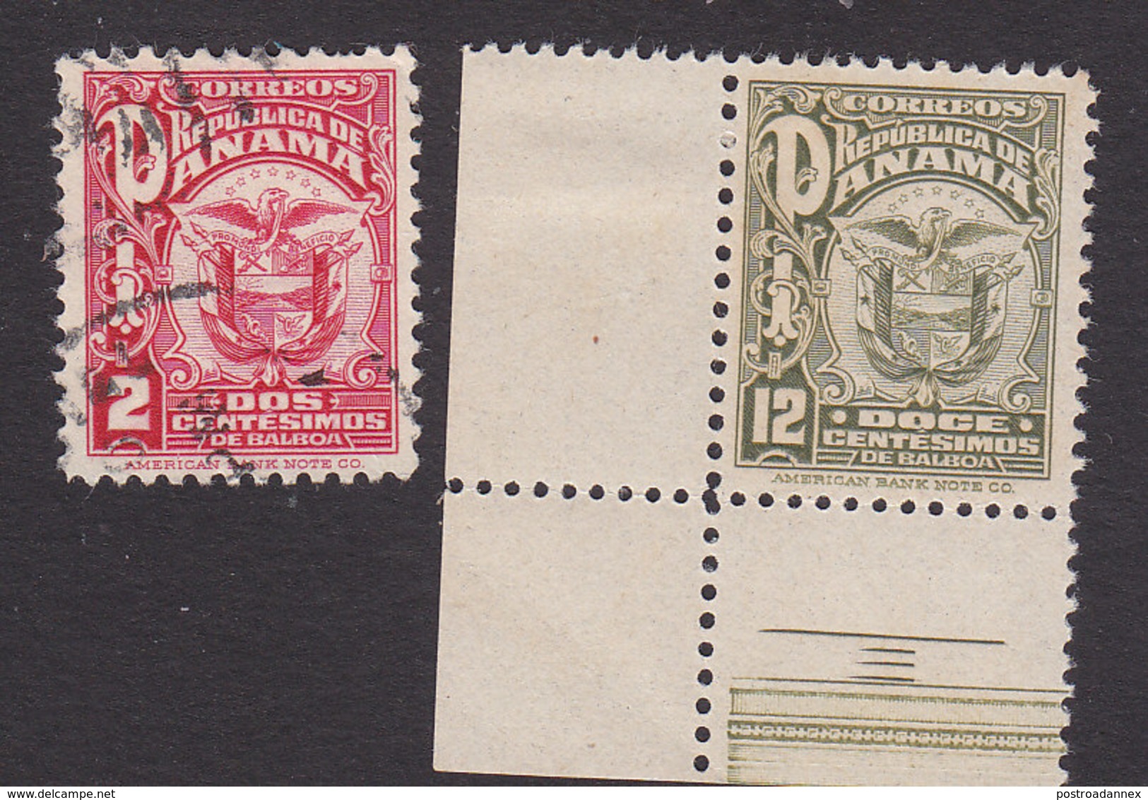 Panama, Scott #236, 239, Used/Mint Hinged, Coat Of Arms, Issued 1924 - Panama