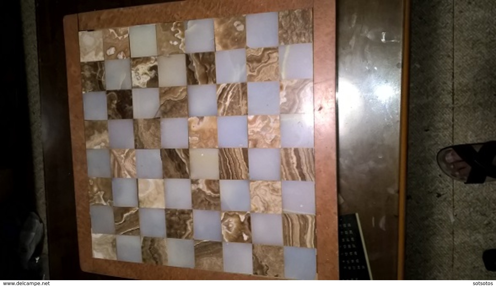 Chess: Pieces And Board Bronze - Pieces Depicting Ancient Greek Designs WITH ONYX BOARD - Brain Teasers, Brain Games