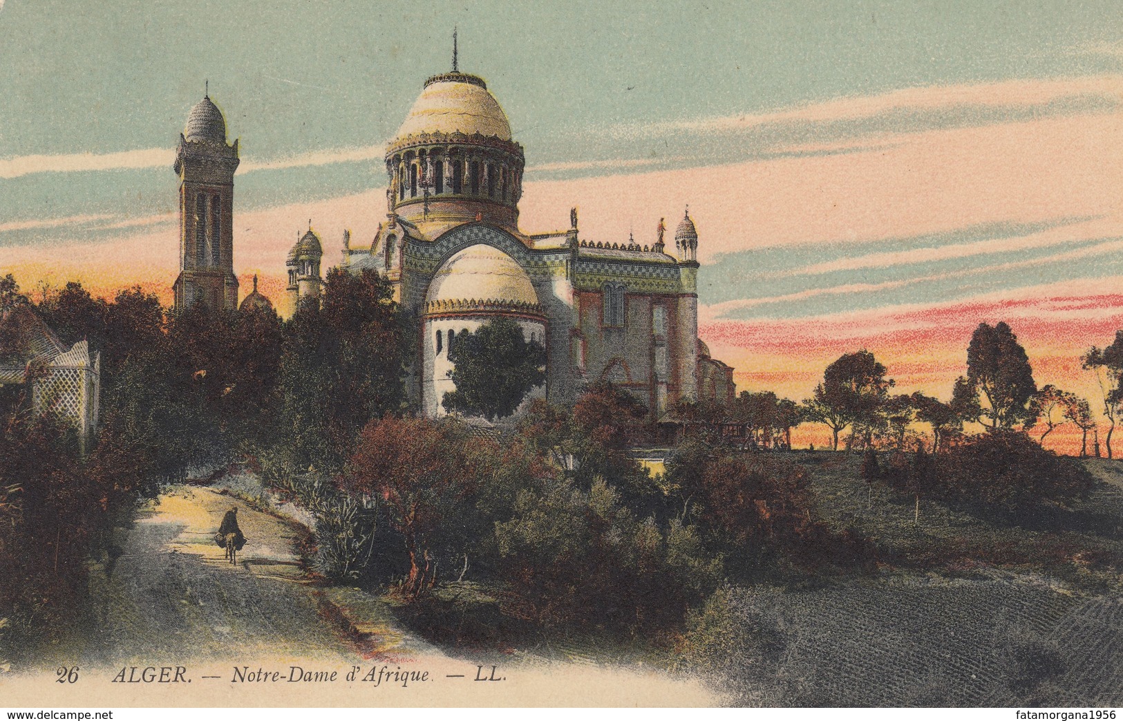 ALGERIA - 1914 - Cartolina Viaggiata Con Riproduzione Artistica Della Chiesa Di Notre Dame D'Afrique - Algeri