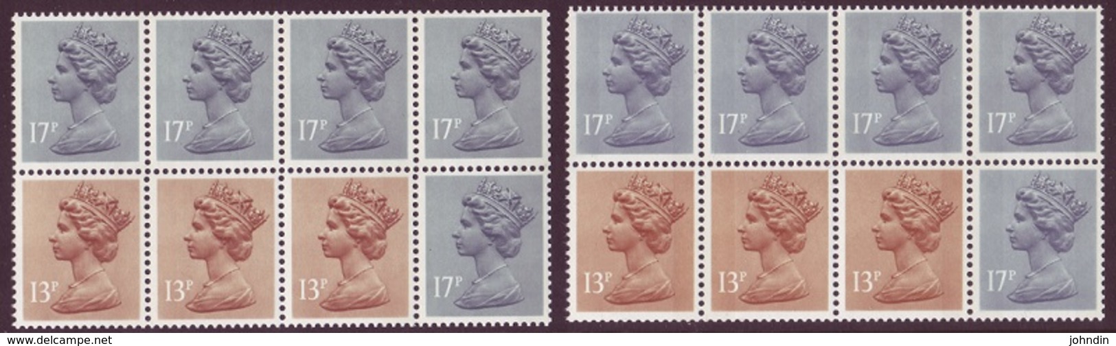 GB - 2 X Se Tenant Machin Blocks - 3 X 13p And 5 X 17p In Each UM / MNH - Please See The Picture - Série 'Machin'