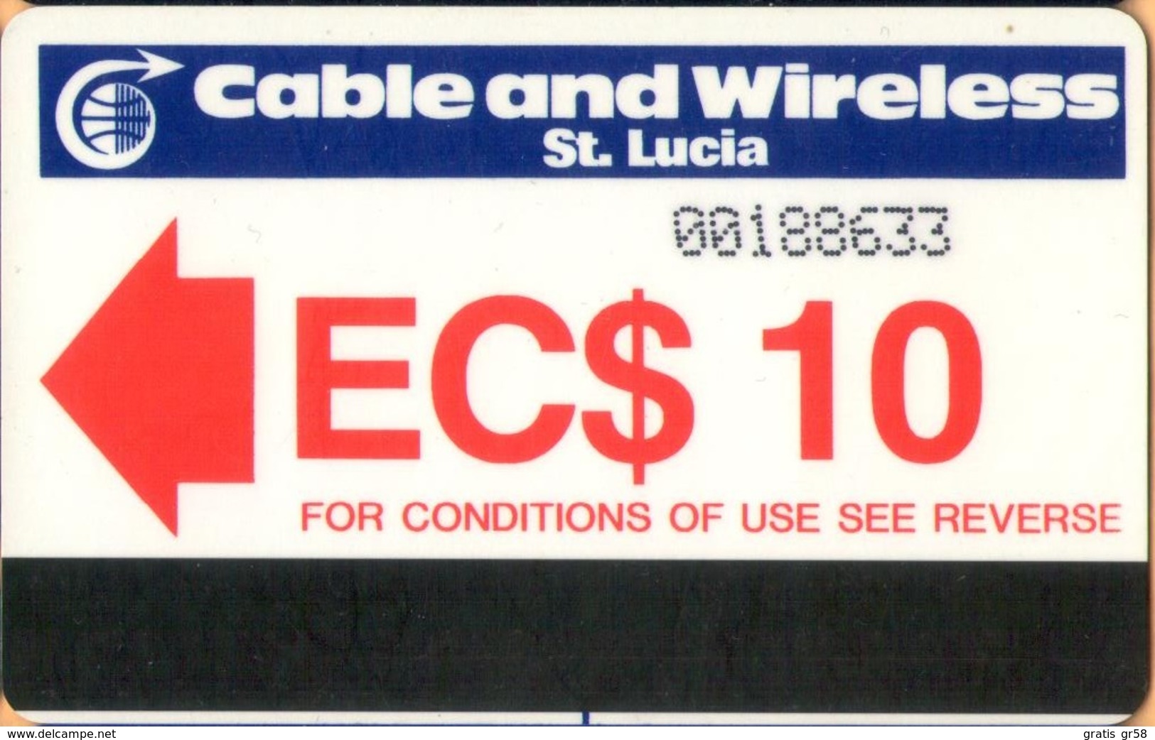 Saint Lucia - LC-C&W-AUT-0001A,  Autelca, Logo (With Small "I"), 10 EC$, 50.000ex, 1985, Used - St. Lucia