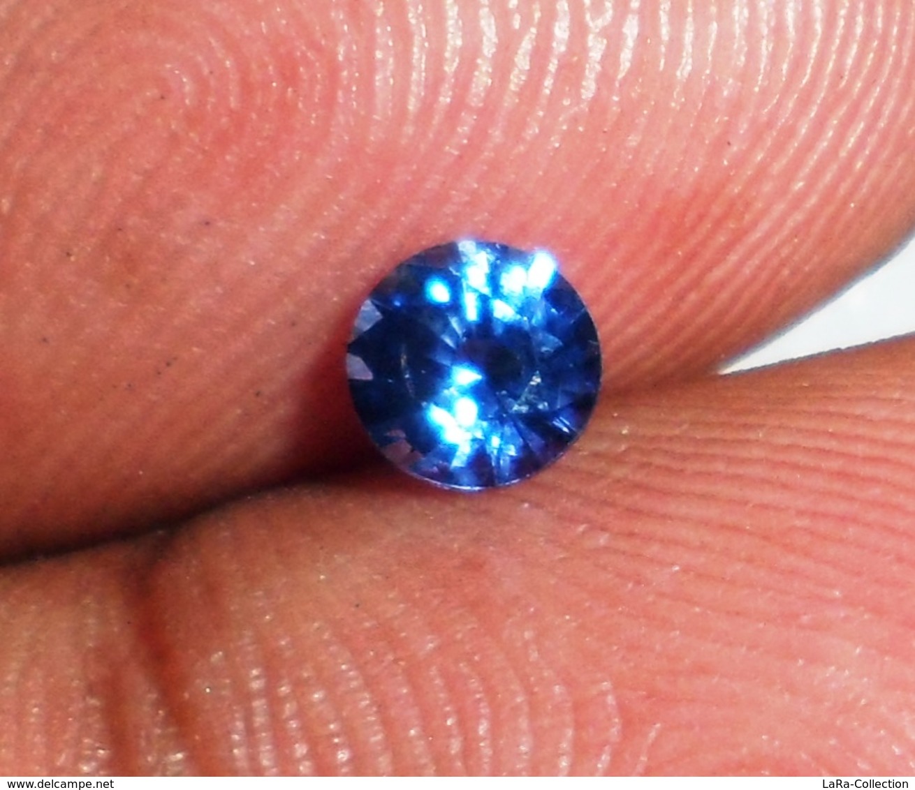 0.50 Ct Natural Blue Sapphire Faceted Gemstone | Round | Certified [0004] - Saphir