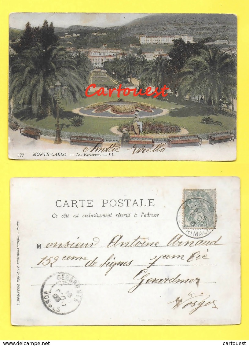 CPA MONTE CARLO - LES PARTERRES 1903 (  Jardinier ) - Monte-Carlo