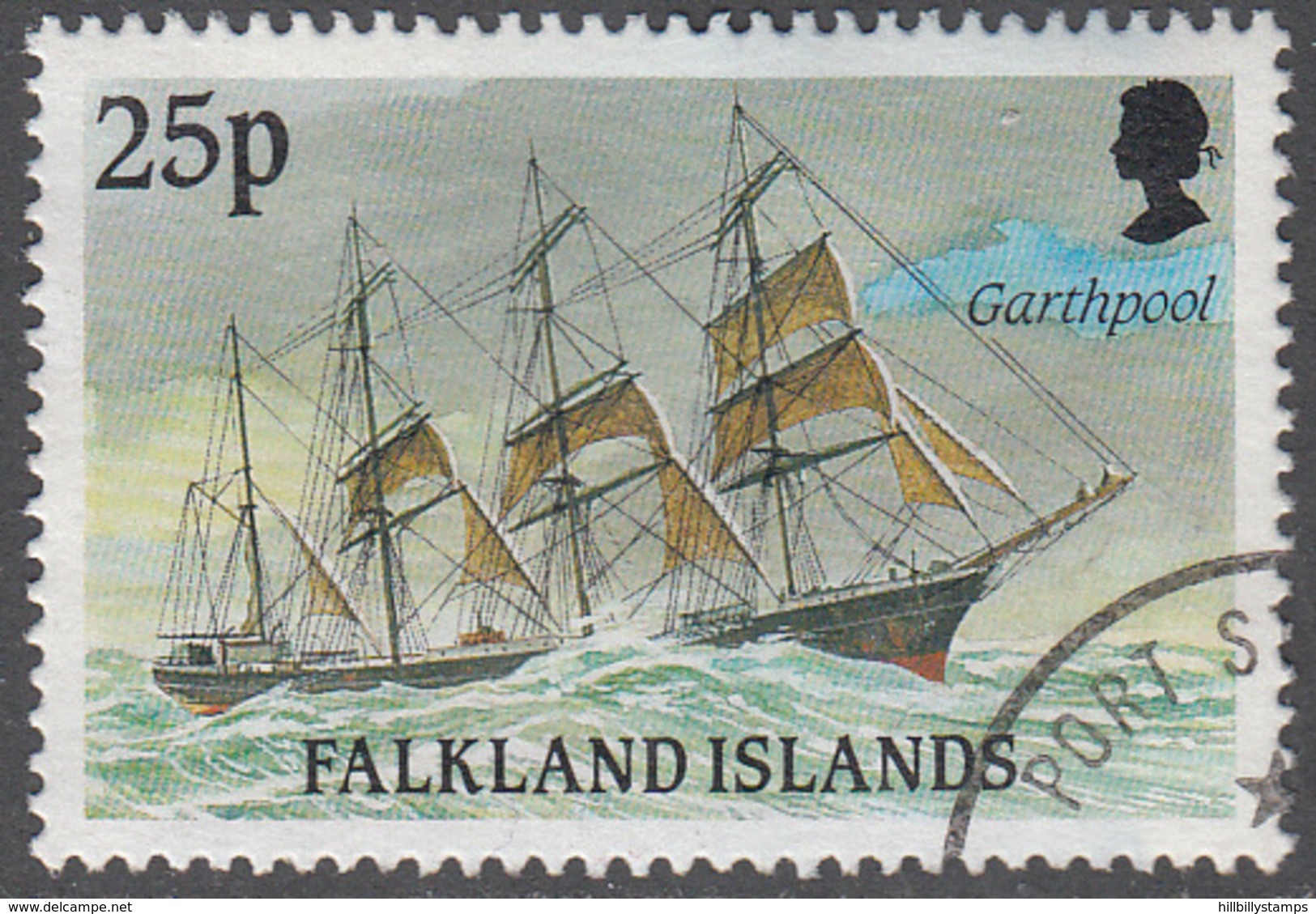 FALKLAND ISLANDS      SCOTT NO. 496     USED      YEAR  1989 - Falkland
