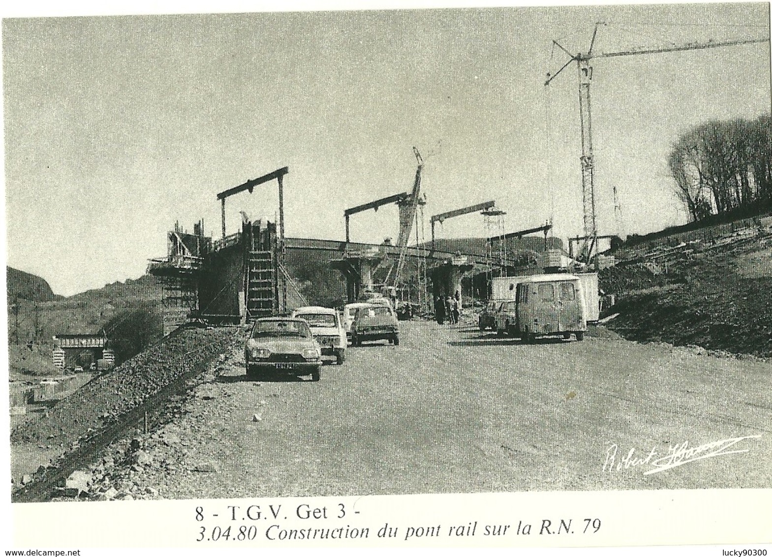 CHANTIER VOIE FERRÉE TGV - CONSTRUCTION CHEMIN DE FER ET PONT - SECTEUR CLUNY RN 79  - AVRIL 1980 - RARE 600 EXEMPLAIRES - Kunstwerken