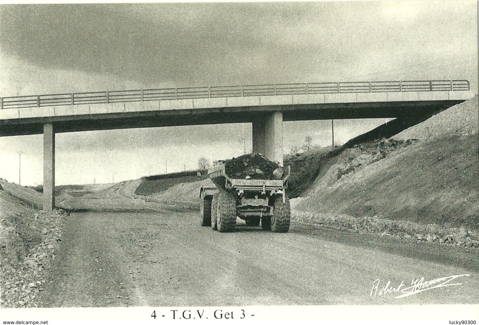 CHANTIER VOIE FERRÉE TGV - CONSTRUCTION CHEMIN DE FER ET PONT - SECTEUR CLUNY RN 79  - AVRIL 1980 - RARE 600 EXEMPLAIRES - Opere D'Arte