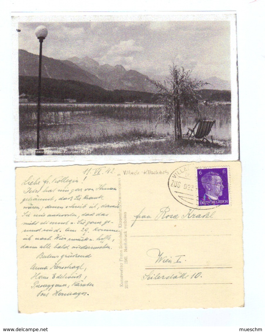 Österreich, 1942, Ansichtskarte V. Presseggersee Mit Bahnpoststempel "Villach - Kötschach - 11.6.1942 - ZugNr.923" (8961 - Sonstige & Ohne Zuordnung