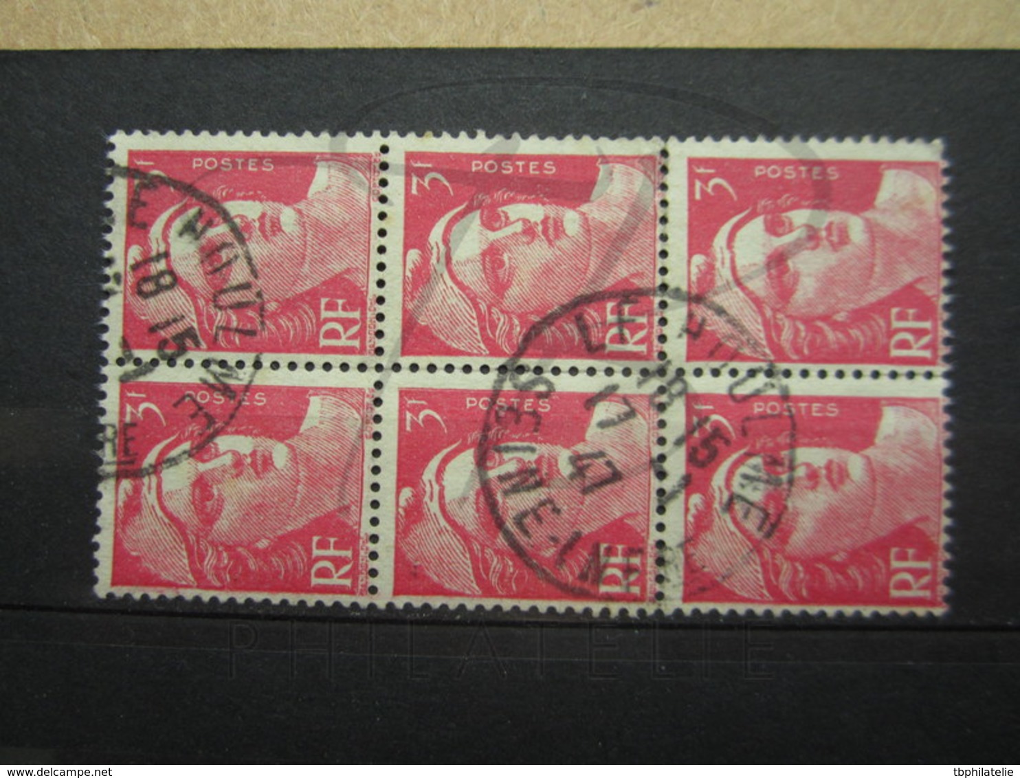 VEND TIMBRES DE FRANCE N° 716 EN BLOC DE 6 , CACHET " LE HOULME " !!! - 1945-54 Marianne De Gandon