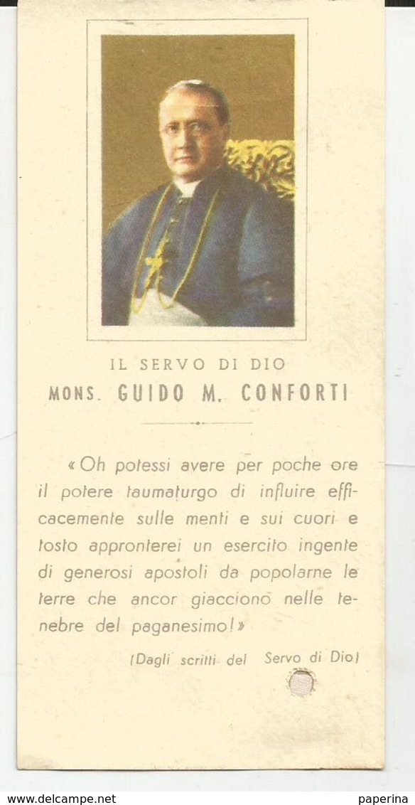 SANTINO MONSIGNOR GUIDO M. CONFORTI CON RELIQUIA  (52) - Santini