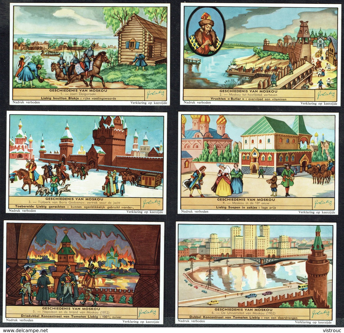 LIEBIG  - NL -  6 Chromos N° 1 à 6 -  Reeks/série S.1723 - GESCHIEDENIS VAN MOSKOU - Histoire De La Moscou. - Liebig