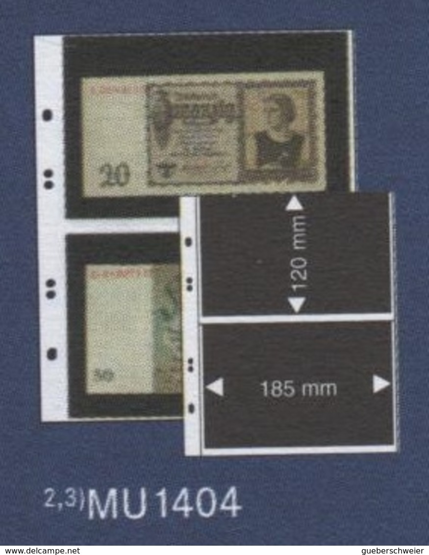 Paquet De 10 Feuilles à 2 Bandes Pour Billets Pour Classeur Multicollect Lindner MU 1404 à Moins 50 % - Matériel