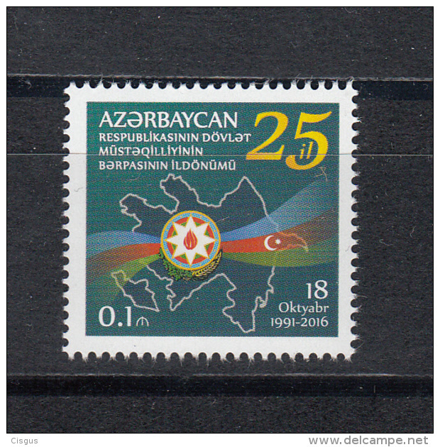 Az  1177 25th Aniv Of Independence Azerbaijan - Aserbaidschan